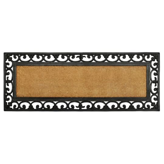 RugSmith Natural &#x26; Black Irongate Molded Rubber &#x26; Coir Doormat